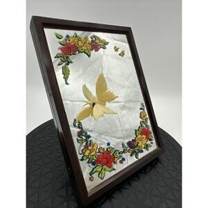 Beautiful Vintage Yap’s Floral Musical Mirror Music Box With Original Butterfly
